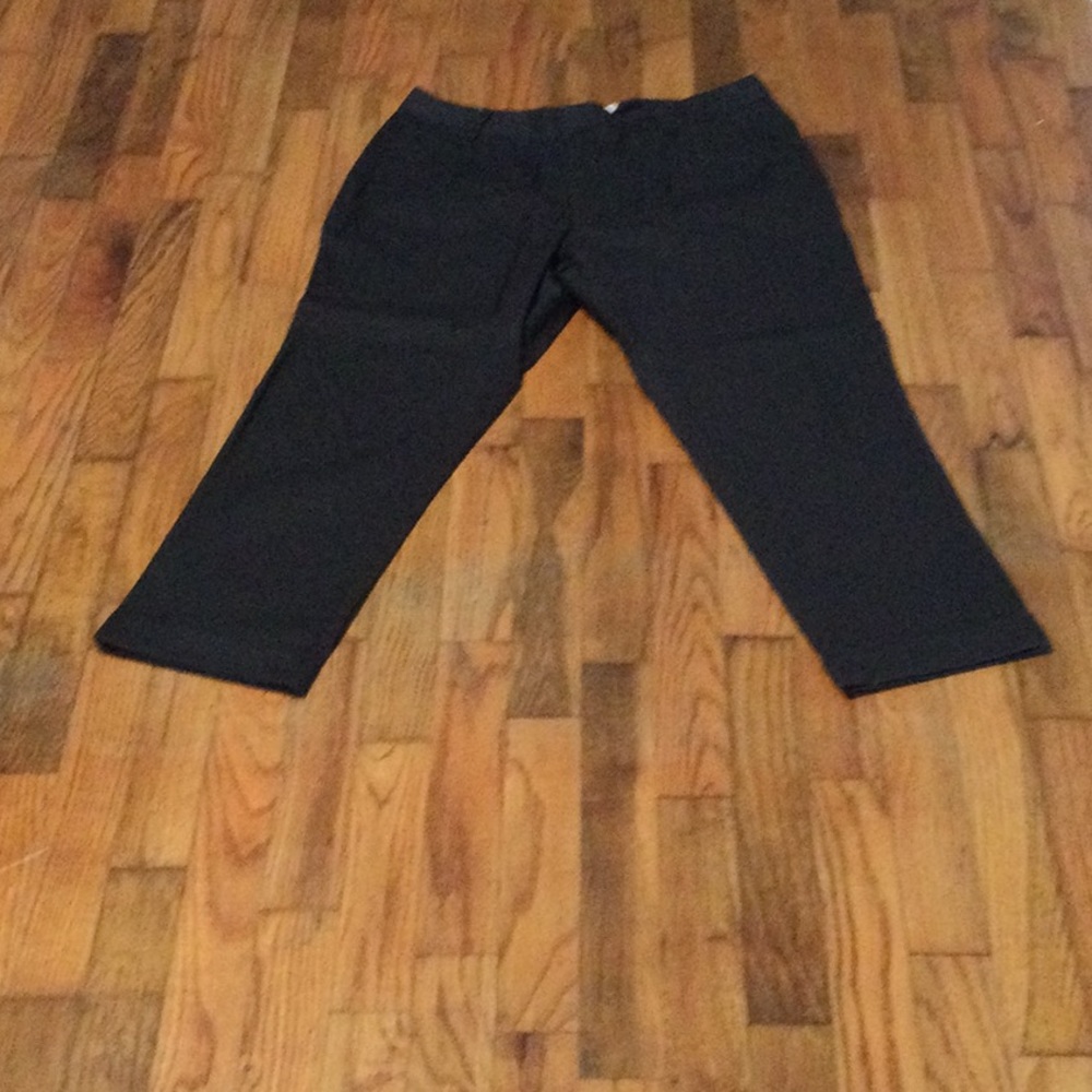 Silence + Noise Black Cuffed Leg 100% Cotton Trouser Pant Size 10 NWOT